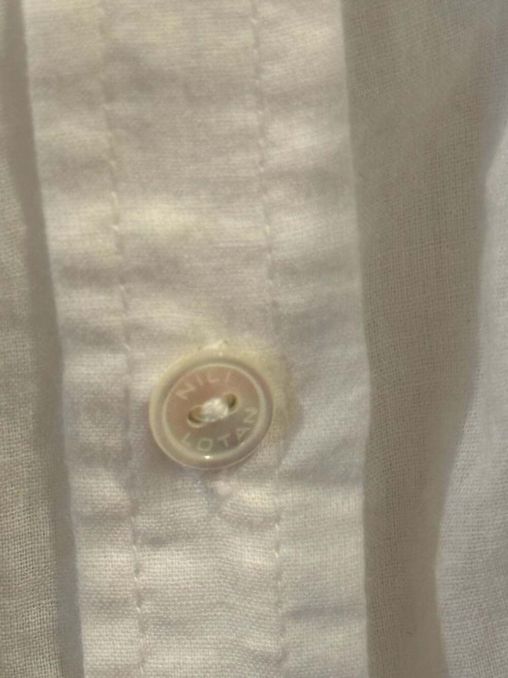 Nili Lotan White Harmonia Eyelet Cotton Long Sleeve Button-Front Shirt - Picture 2 of 5